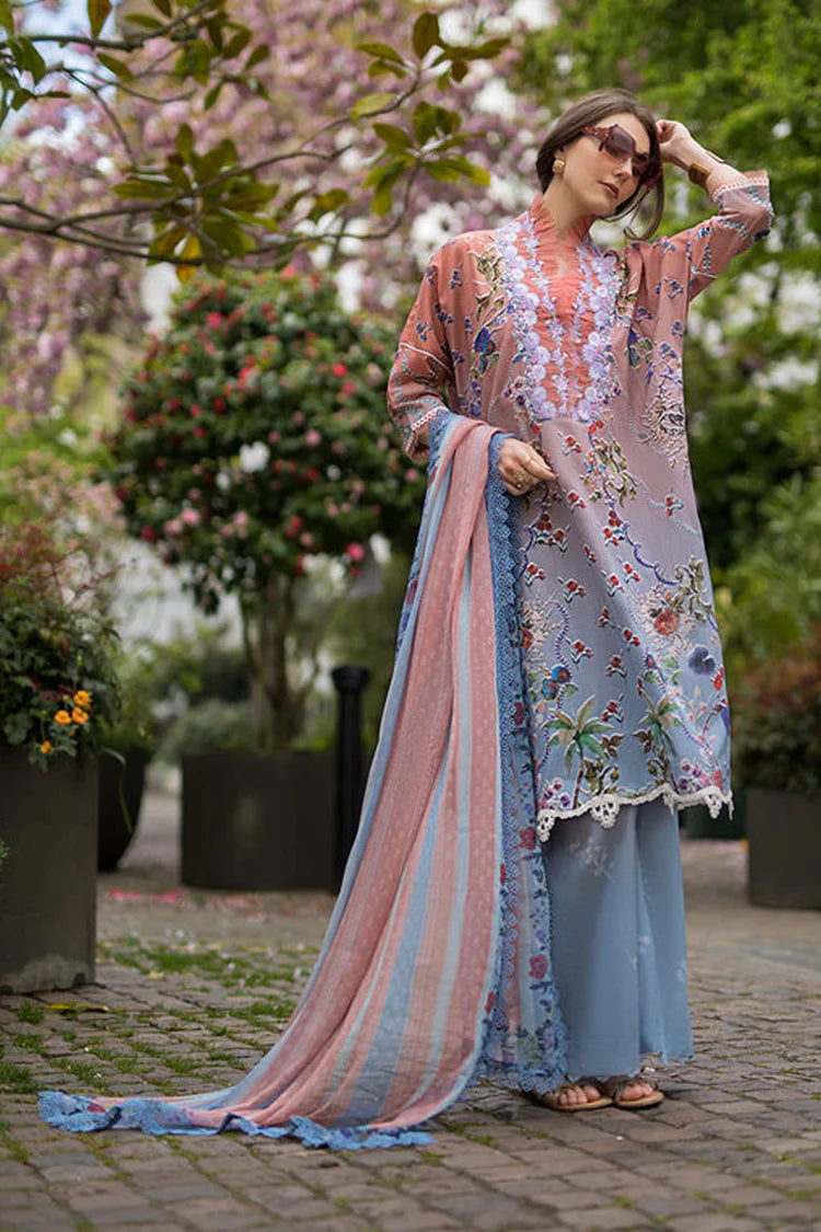 SOBIA NAZIR-3PC KARANDI PRINTED EMBROIDERED SHIRT WITH KARANDI PRINTED DUPATTA AND TROUSER-GM-2565