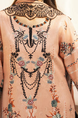 GM-3PC KARANDI PRINTED EMBROIDERED SHIRT WITH KARANDI PRINTED EMB SHAWL & PRINTED TROUSER-GM-