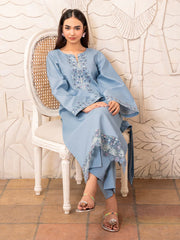 IZEL-2PC DHANAK EMBROIDERED SHIRT WITH DHANAK TROUSER-GM-102