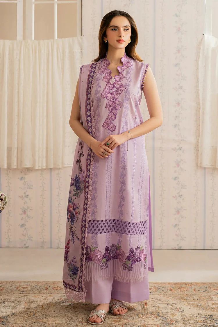 ASIFA NABEEL-3PC LAWN EMBROIDERED SHIRT WITH MONARK PRINTED DUPATTA AND TROUSER-GM-3756