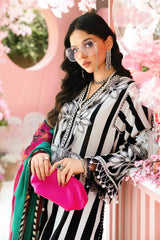 MARIA.B-3PC LAWN EMBROIDERED PRINTED SHIRT WITH CHIFFON PRINT DUPATTA AND PRINT TROUSER-GM-2525