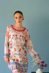 GM-2PC SHAMOZE SILK PRINTED SHIRT & SHAMOZE SILK PRINTED TROUSER-GM-2006