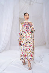 SAPPHIRE-3PC DHANAK EMBROIDERED SHIRT WITH BAMBER CHIFFON EMBROIDERED DUPATTA & TROUSER-GM-4299