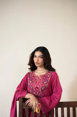 ASLING-3PC DHANAK EMBROIDERED SHIRT WITH DHANAK EMBROIDERED SHAWL AND TROUSER-GM-4420