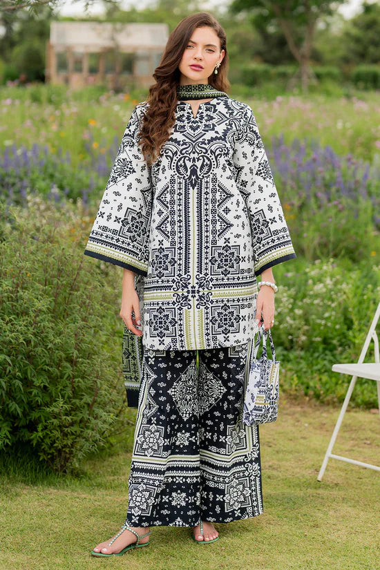 JAZMIN-3PC KHADDAR PRINTED SHIRT WITH KHADDAR PRINTED DUPATTA AND PRINTED TROUSER-GM-2626