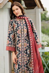 JAZMIN-3PC KHADDAR PRINTED SHIRT WITH KHADDAR PRINTED DUPATTA AND PRINTED TROUSER-GM-2627