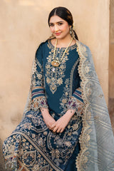 BATIK-3PC DHANAK HEAVY EMBROIDERED SHIRT WITH COTTON NET EMBROIDERED DUPATTA AND EMB TROUSER-GM-4238