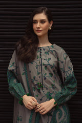 CHARIZMA-3PC KHADDAR PRINTED SHIRT WITH KHADDAR PRINTED DUPATTA AND PRINT TROUSER-GM-2650