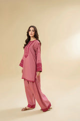 LAZULI-2PC KHADDAR EMBROIDRED SHIRT WITH KHADDAR EMB TROUSER-GM-127