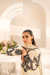 MIRANA-3PC LAWN EMBROIDERED SHIRT WITH KHADDI NET EMBROIDERED DUPATTA & TROUSER-GM-4701