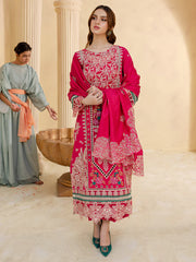 JAZMIN-3PC LAWN LASER EMBROIDERED SHIRT WITH LAWN LASER EMBROIDERED READY TO WEAR DUPATTA-GM-3649