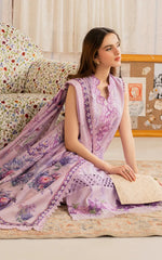 ASIFA NABEEL-3PC LAWN EMBROIDERED SHIRT WITH MONARK PRINTED DUPATTA AND TROUSER-GM-3756