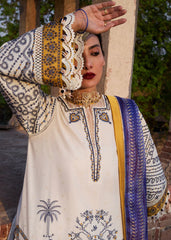 HUSSAIN REHAR-3PC KHADDAR HEAVY EMBROIDERED SHIRT WITH COUTRAI WOOL PRINT SHAWL AND TROUSER-GM-4094