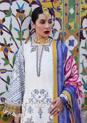 HUSSAIN REHAR-3PC KHADDAR HEAVY EMBROIDERED SHIRT WITH COUTRAI WOOL PRINT SHAWL AND TROUSER-GM-4094