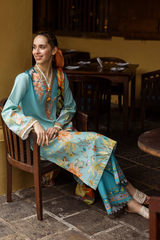MUSHQ-3PC LAWN PRINTED SHIRT WITH CHIFFON PRINT DUPATTA AND PRINT TROUSER-GM-2507