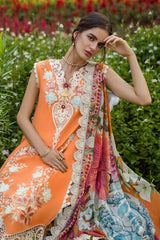 MUSHQ-3PC LAWN EMBROIDERED SHIRT WITH CHIFFON PRINT DUPATTA & TROUSER-GM-3730