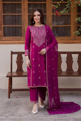 BATIK-3PC LAWN EMBROIDERED SHIRT WITH CHIFFOON EMBROIDERED DUPATTA AND EMB TROUSER-GM-4735