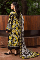 NUREH-3PC KHADDAR PRINTED SHIRT WITH KHADDAR PRINTED DUPATTA AND PRINTED TROUSER-GM-2654