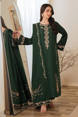 BATIK-3PC DHANAK EMBROIDERED SHIRT WITH DHANAK EMBROIDERED SHAWL AND TROUSER-GM-4422