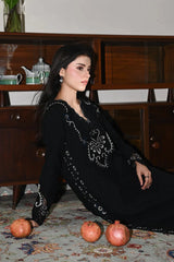 ZAIB-3PC DHANAK EMBROIDERED SHIRT WITH DHANAK EMBROIDERED SHAWL AND TROUSER-GM-4386