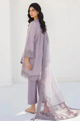 JAZMIN- 3PC LAWN HEAVY EMBROIDERED SHIRT WITH ORGANZA EMBROIDERED READY TO WEAR DUPATTA-GM-3643