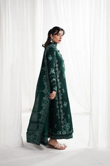 GARNET-3PC DHANAK EMBROIDERED SHIRT WITH DHANAK EMBROIDERED SHAWL & TROUSER-GM-4318