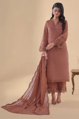 SAPPHIRE-3PC DHANAK EMBROIDERED SHIRT WITH KHADDI NET EMB DUPATTA AND TROUSER-GM-4263