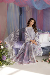 SOBIA NAZIR-3PC LAWN CHIKAN EMBROIDERED SHIRT WITH CHIFFON EMBROIDERED PRINTED DUPATTA AND EMB TROUSER -GM-4613
