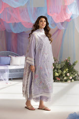 SOBIA NAZIR-3PC LAWN CHIKAN EMBROIDERED SHIRT WITH CHIFFON EMBROIDERED PRINTED DUPATTA AND EMB TROUSER -GM-4613