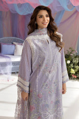 SOBIA NAZIR-3PC LAWN CHIKAN EMBROIDERED SHIRT WITH CHIFFON EMBROIDERED PRINTED DUPATTA AND EMB TROUSER -GM-4613