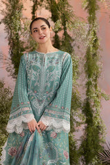 SOBIA NAZIR-3PC LAWN CHIKAN EMBROIDERED SHIRT WITH CHIFFON PRINTED DUPATTA AND EMB TROUSER -GM-4708