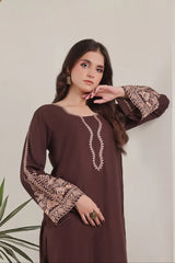 BATIK-3PC DHANAK EMBROIDERED SHIRT WITH COURTRAI PRINTED SHAWL AND TROUSER-GM-4277