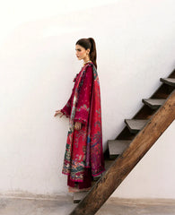 REPUBLIC-3PC DHANAK EMBROIDERED SHIRT WITH COURTRAI PRINTED SHAWL & DHANAK TOUSER-GM-4278