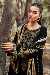 MARIA.B-3PC KHADDAR EMBROIDERED SHIRT WITH COURTRAI PRINTED SHAWL & TROUSER -GM-4157