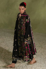 CROSS STITCH-3PC DHANAK EMBROIDERED SHIRT WITH COURTRAI PRINTED SHAWL AND TROUSER-GM-4276