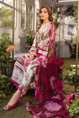 MARIA.B-3PC LAWN PRINTED EMB SHIRT WITH CHIFFON PRINT DUPATTA AND PRINT TROUSER-GM-2529