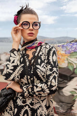 MARIA.B-3PC KHADDAR PRINTED EMB SHIRT WITH KHADDAR PRINTED DUPATTA AND PRINTED TROUSER-GM-2629