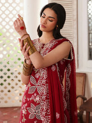 MAHNUR-3PC LAWN EMBROIDERED SHIRT WITH MONARK EMBROIDERED DUAPATTA AND TROUSER-GM-3717