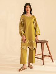 BATIK-2PC DHANAK EMBROIDRED SHIRT WITH DHANAK EMBROIDRED SLEEVES-GM-122