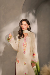 MIRANA-3PC DHANAK EMBROIDERED SHIRT WITH BAMBER CHIFFON DUPATTA AND TROUSER-GM-4289
