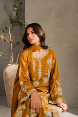 MIRANA-3PC DHANAK EMBROIDERED SHIRT WITH BAMBER CHIFFON DUPATTA AND TROUSER-GM-4288