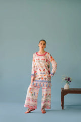 GM-2PC SHAMOZE SILK PRINTED SHIRT & SHAMOZE SILK PRINTED TROUSER-GM-2006