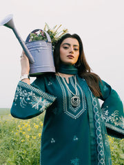 IZEL-3PC LAWN EMBROIDERED SHIRT WITH CHIFFON PRINTED DUPATTA AND TROUSER-GM-4626
