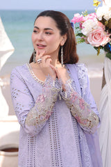 IMROZIA-3PC LAWN CHIKANKARI EMBROIDERED SHIRT WITH KHADDI NET EMB DUPATTA AND TROUSER-GM-4508