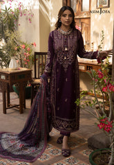 ASIM JOFA-3PC DHANAK EMBROIDRED SHIRT WITH COURTRAI PRINTED SHAWL AND TROUSER-GM-4252