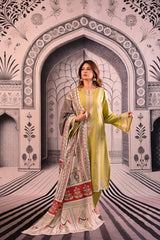 URGE - 3PC LAWN EMBROIDERED SHIRT WITH MONARK PRINTED DUPATTA AND EMB TROUSER-GM-3788