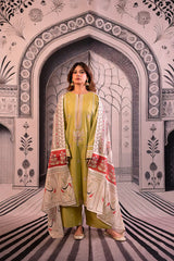 URGE - 3PC LAWN EMBROIDERED SHIRT WITH MONARK PRINTED DUPATTA AND EMB TROUSER-GM-3788