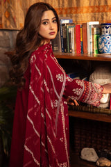 ZAHA- 3PC DHANAK EMBROIDERED SHIRT WITH BAMBER CHIFFON EMBROIDRED DUPATTA-GM-4067