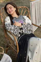 QALAMQAR-3PC DHANAK EMBROIDERED SHIRT WITH CHIFFON EMBROIDERED DUPATTA AND EMB TROUSER-GM-4062