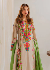VINTAGE-3PC LAWN EMBROIDERED SHIRT WITH CHIFFON TYE&DYE DUPATTA & TROUSER-GM-4636
